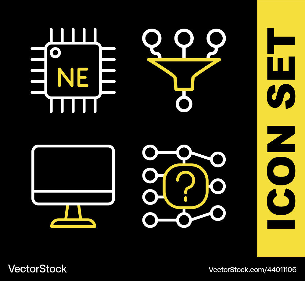 Set line funnel or filter neural network Set line funnel or filter neural network vector image