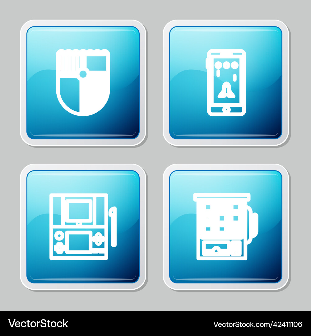 Set line shield for game mobile and playing Set line shield for game mobile and playing vector image