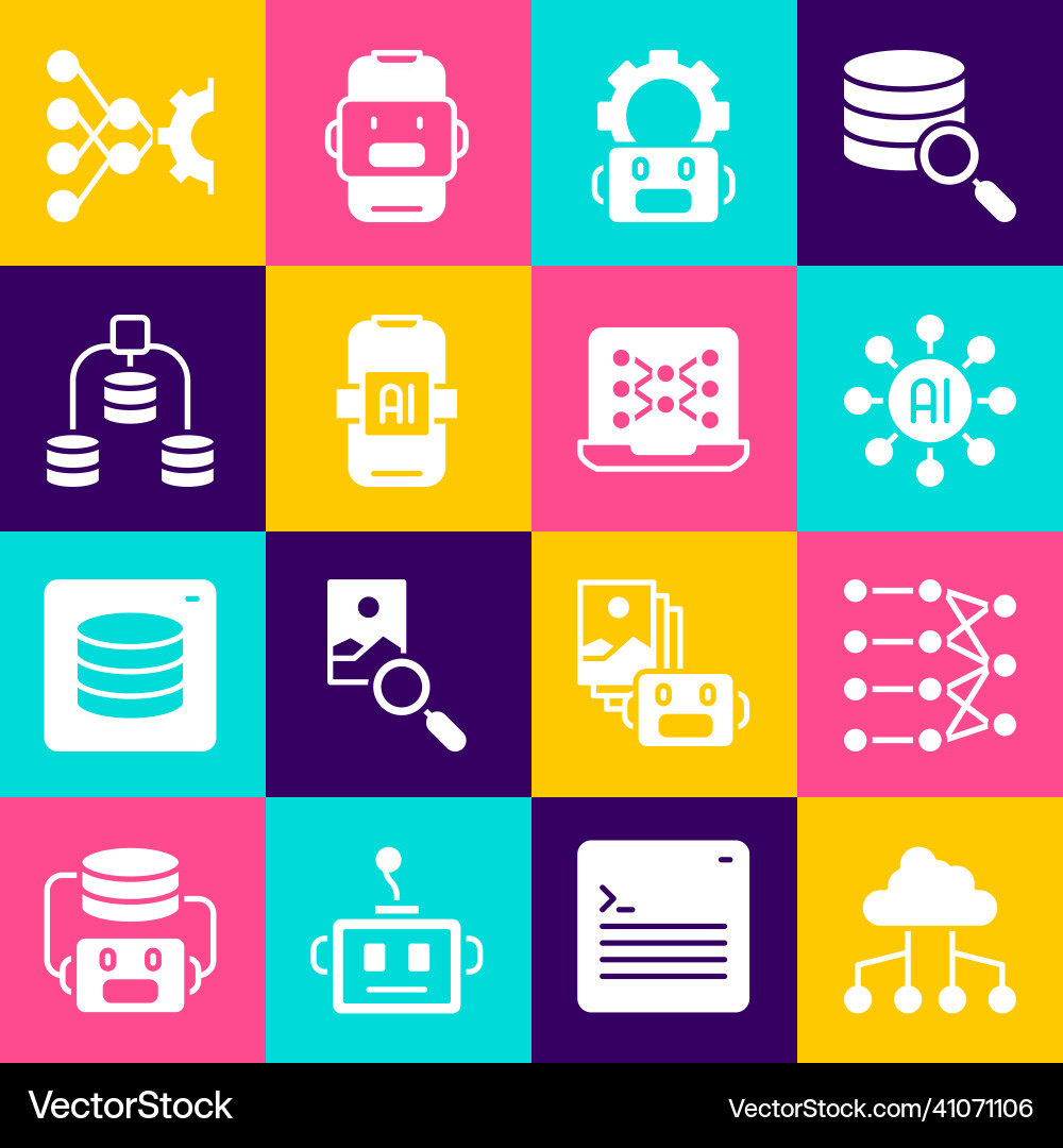 Set network cloud connection neural Set network cloud connection neural Vector Image