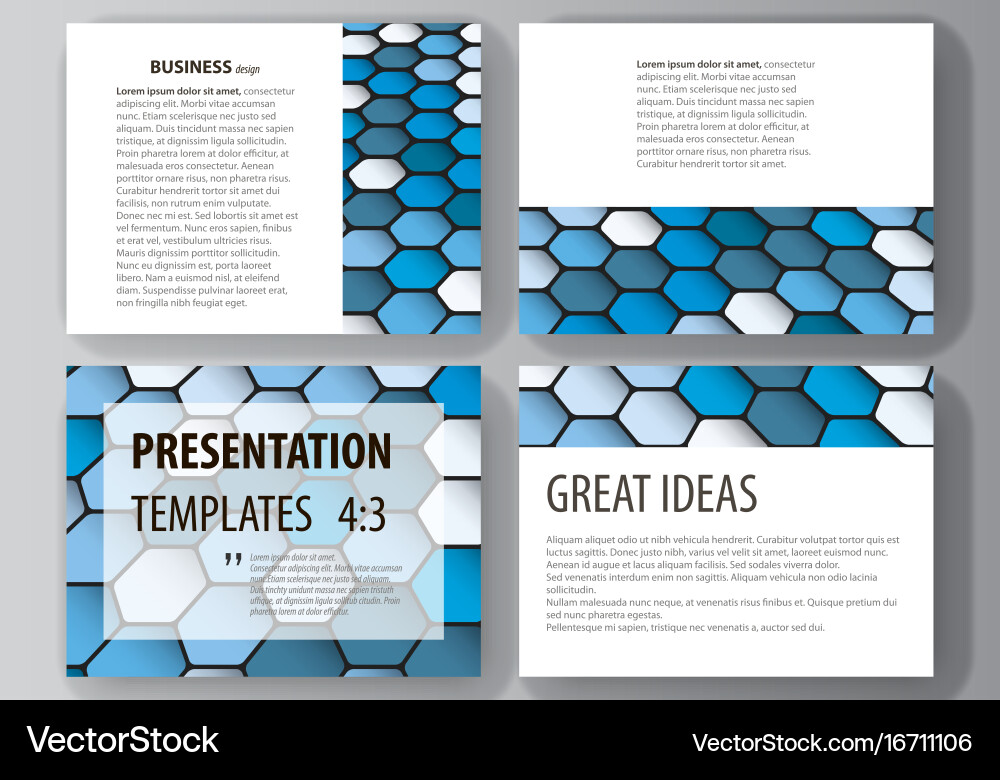Set of business templates for presentation slides vector image