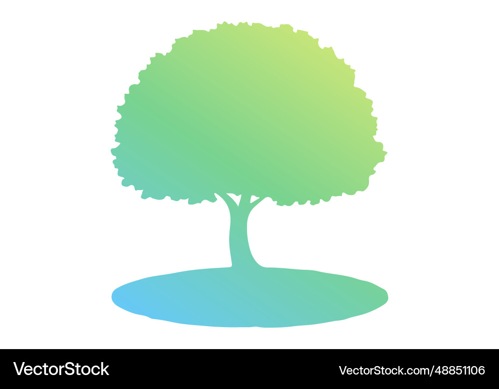 Silhouette of a deciduous tree with soft gradient Silhouette of a deciduous tree with soft gradient Vector Image