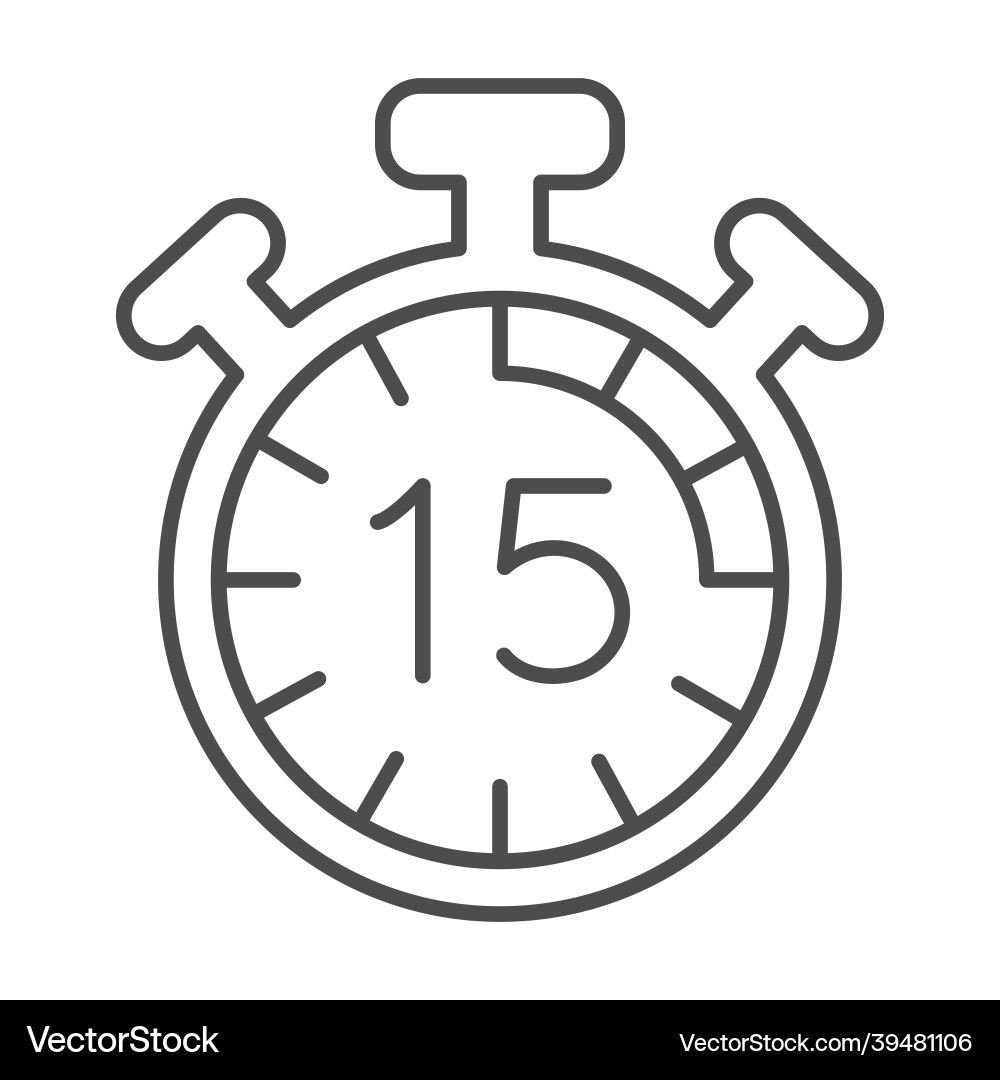 Stopwatch with buttons 15 seconds timer Stopwatch with buttons 15 seconds timer vector image