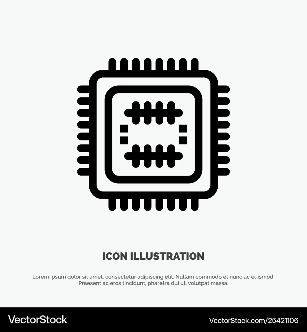 System tech technology cpu line icon System tech technology cpu line icon vector image