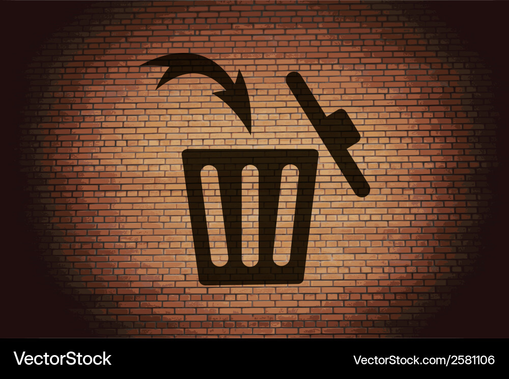 Trash bin flat modern web button and space vector image