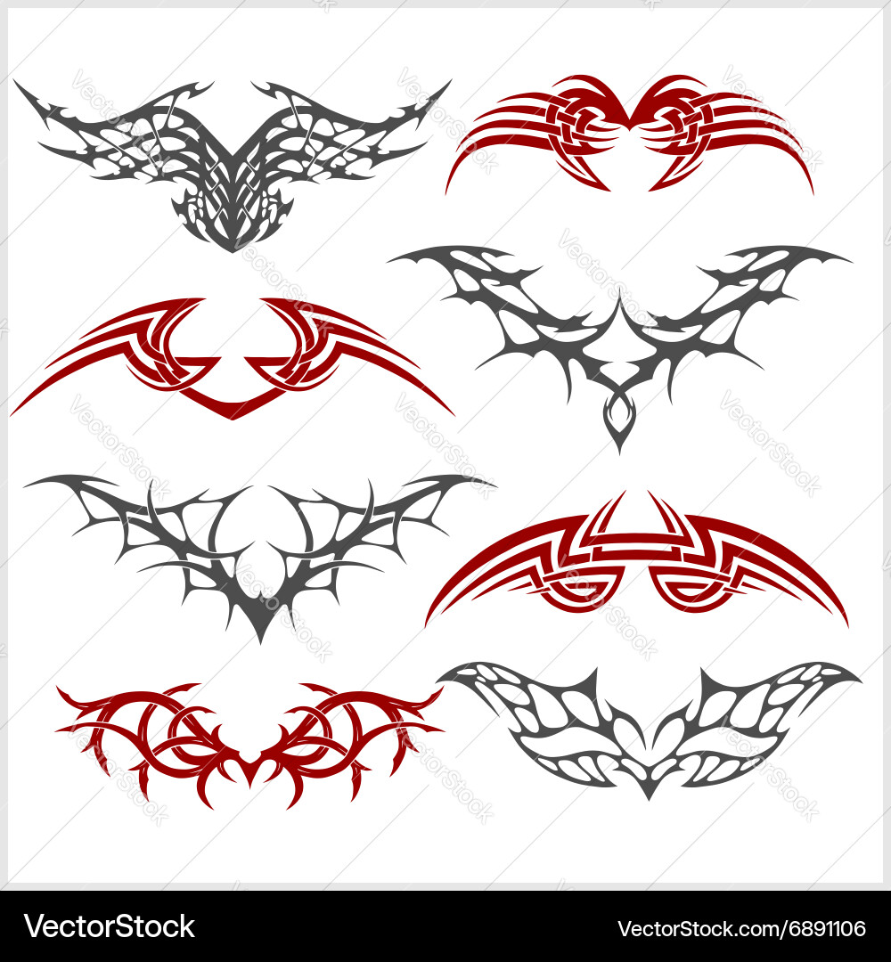 Tribal Tattoo Set - Geometric Patterns vector image