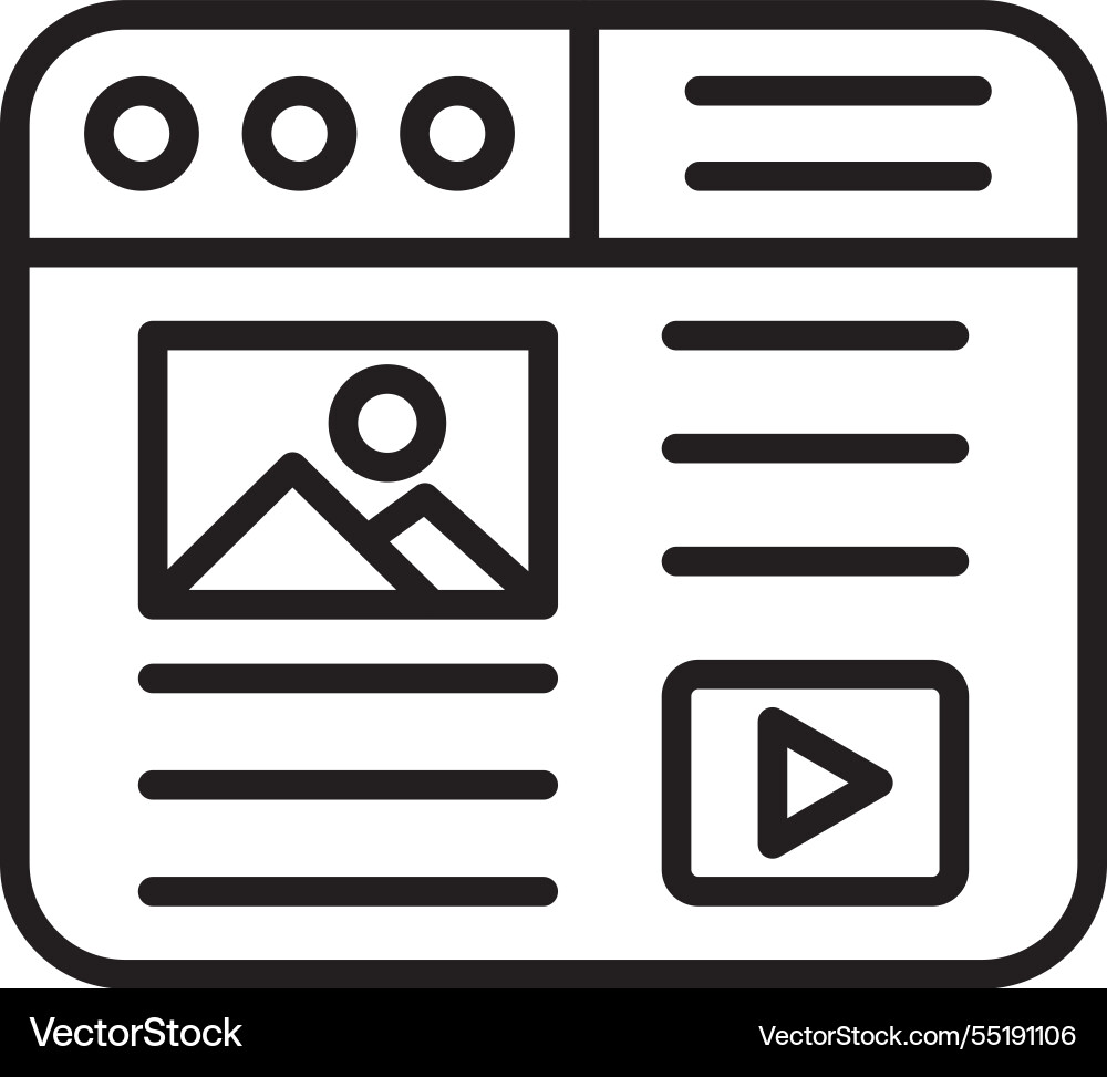 Website content line icon design Vector Image