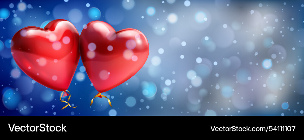 Abstract bokeh background with hearts Vector Image