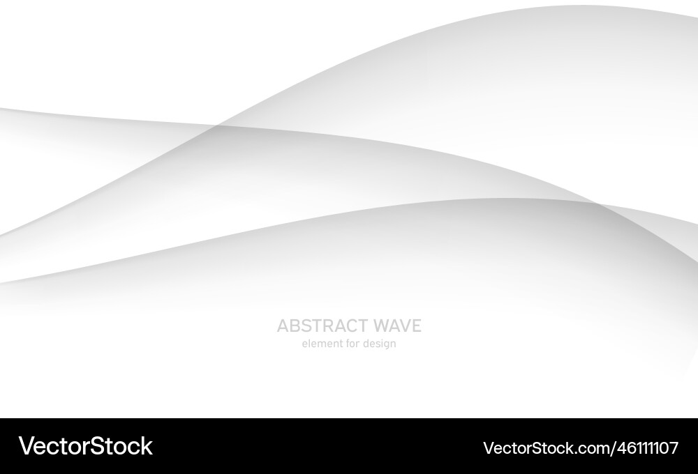 Abstract white background with smooth gray lines vector image