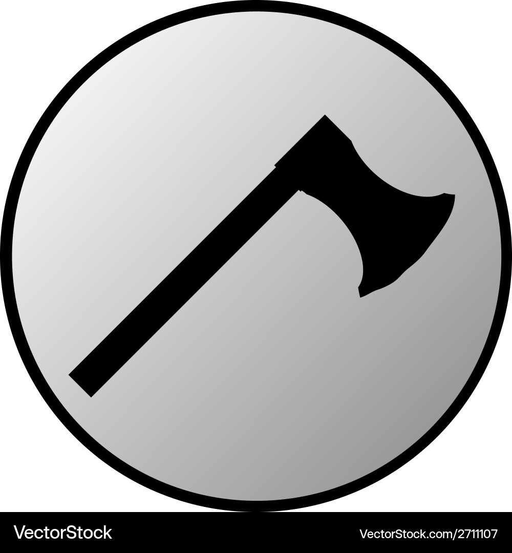 Axe button Vector Image