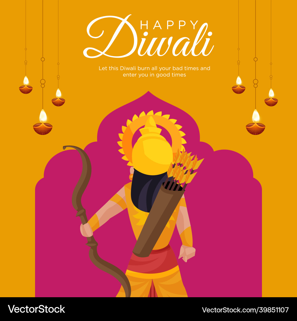 Banner design of happy diwali Vector Image