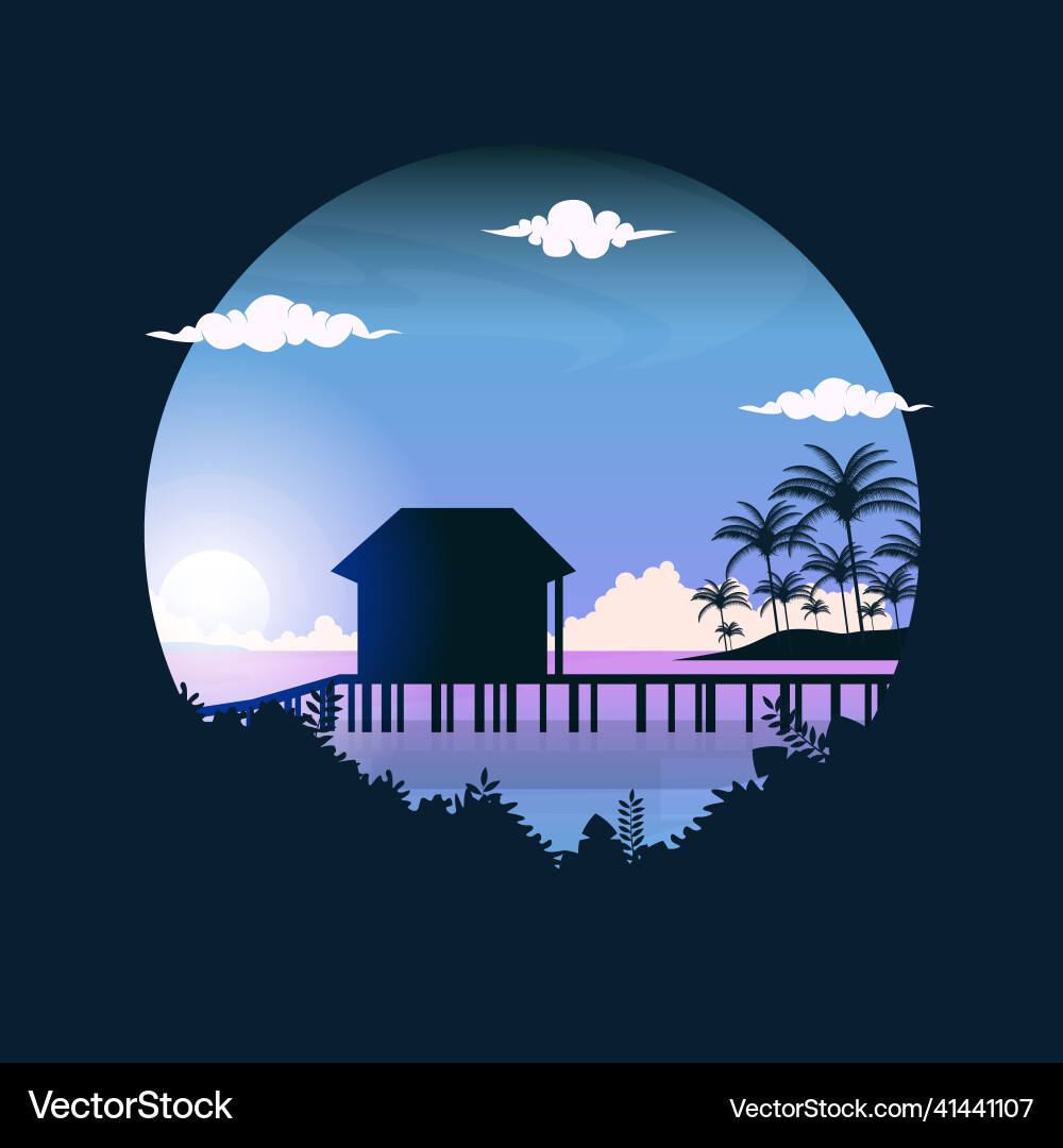 Beautiful maldives sea island resort hut holiday Beautiful maldives sea island resort hut holiday vector image