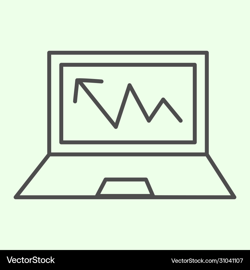 Computer graph thin line icon analytic Computer graph thin line icon analytic vector image