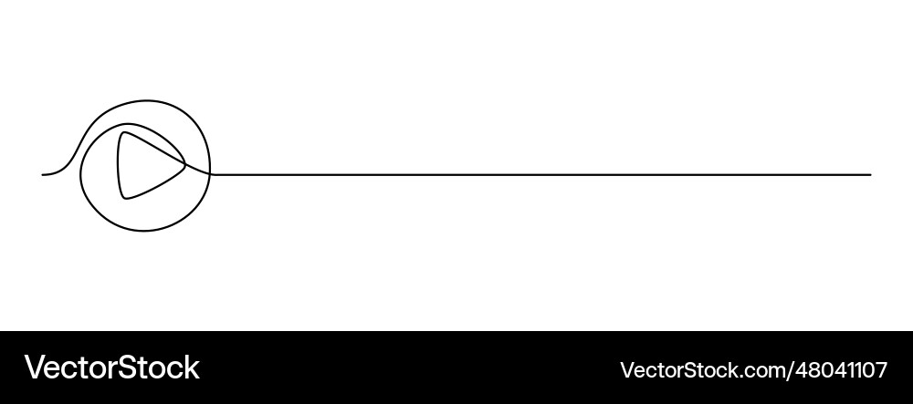 Continuous Line Play Button vector image