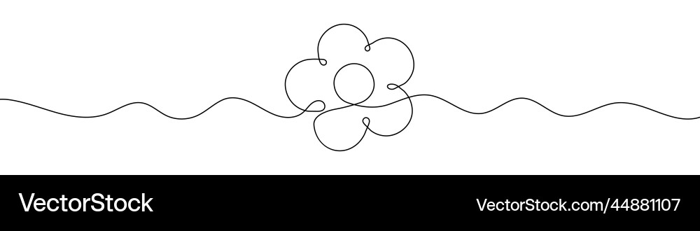 Continuous linear drawing of flower icon one line Vector Image