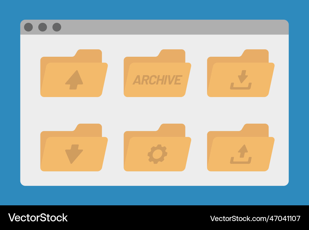 Desktop interface window with folders isolated Desktop interface window with folders isolated vector image