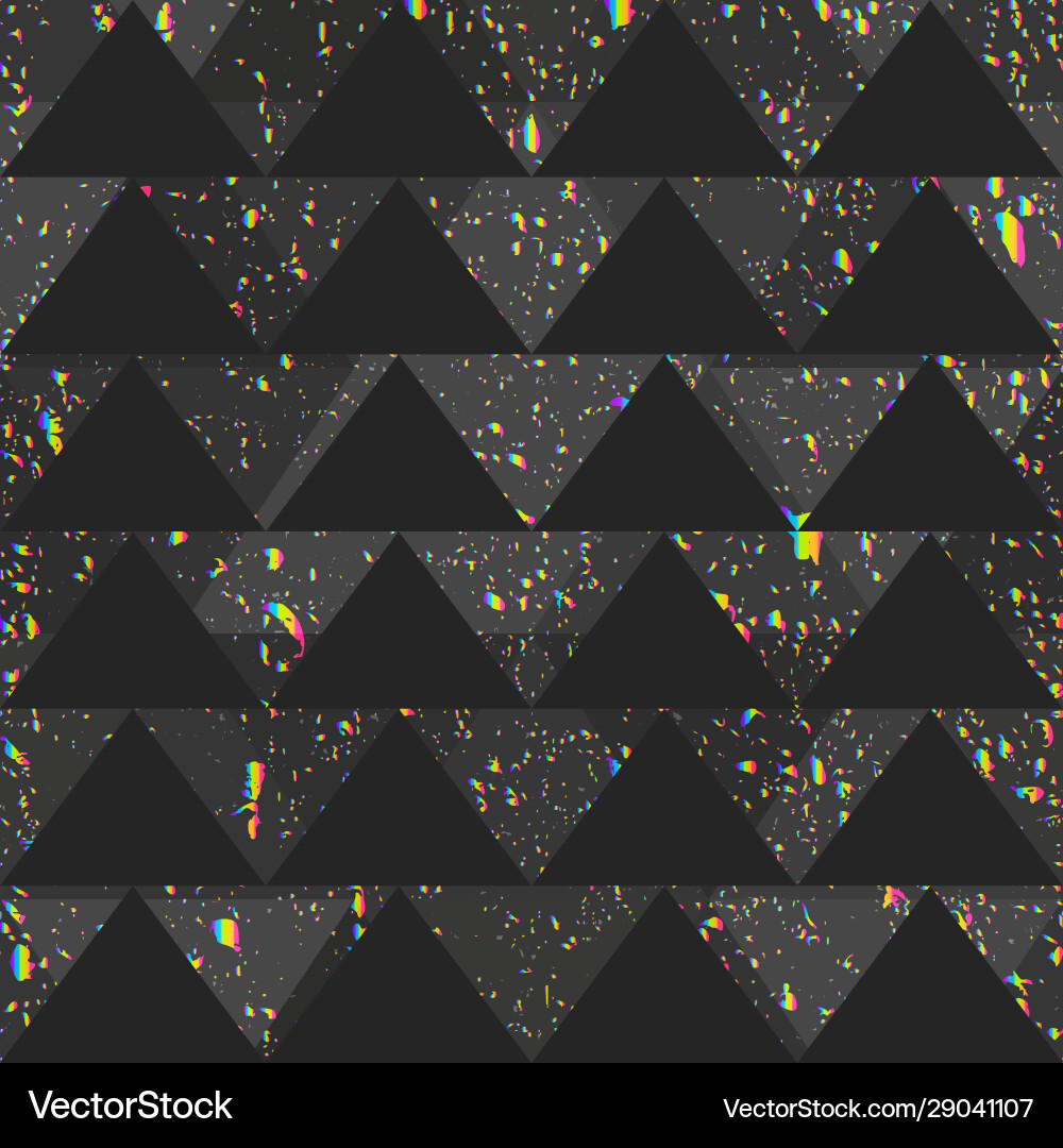 Geometric Triangle Pattern with Grunge Vector Image