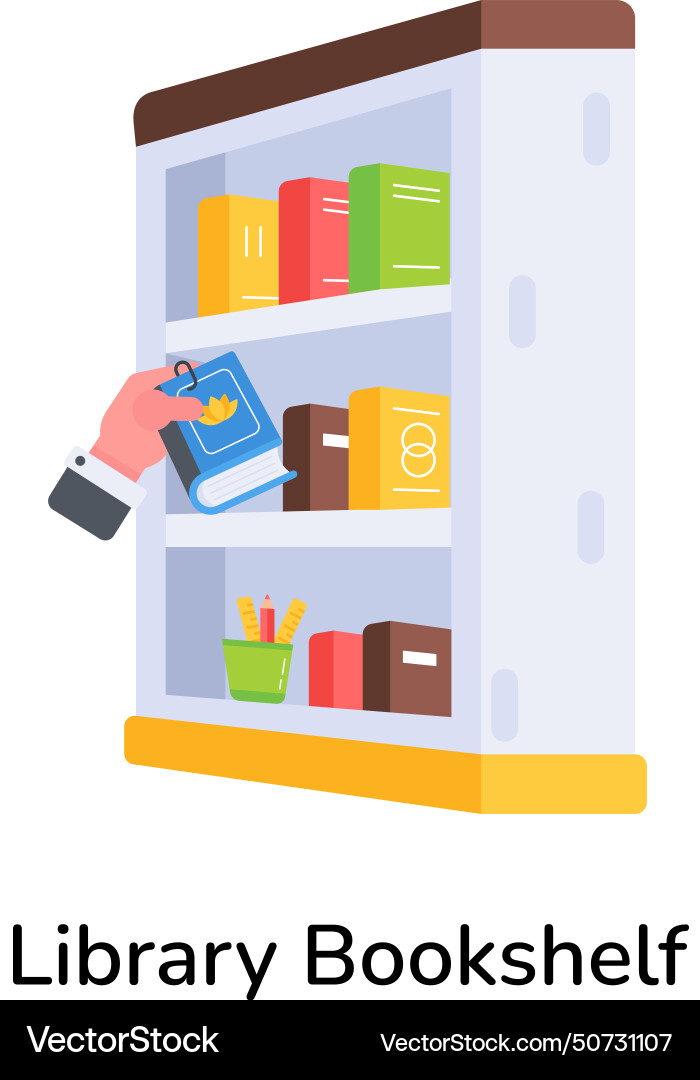 Library bookshelf Vector Image