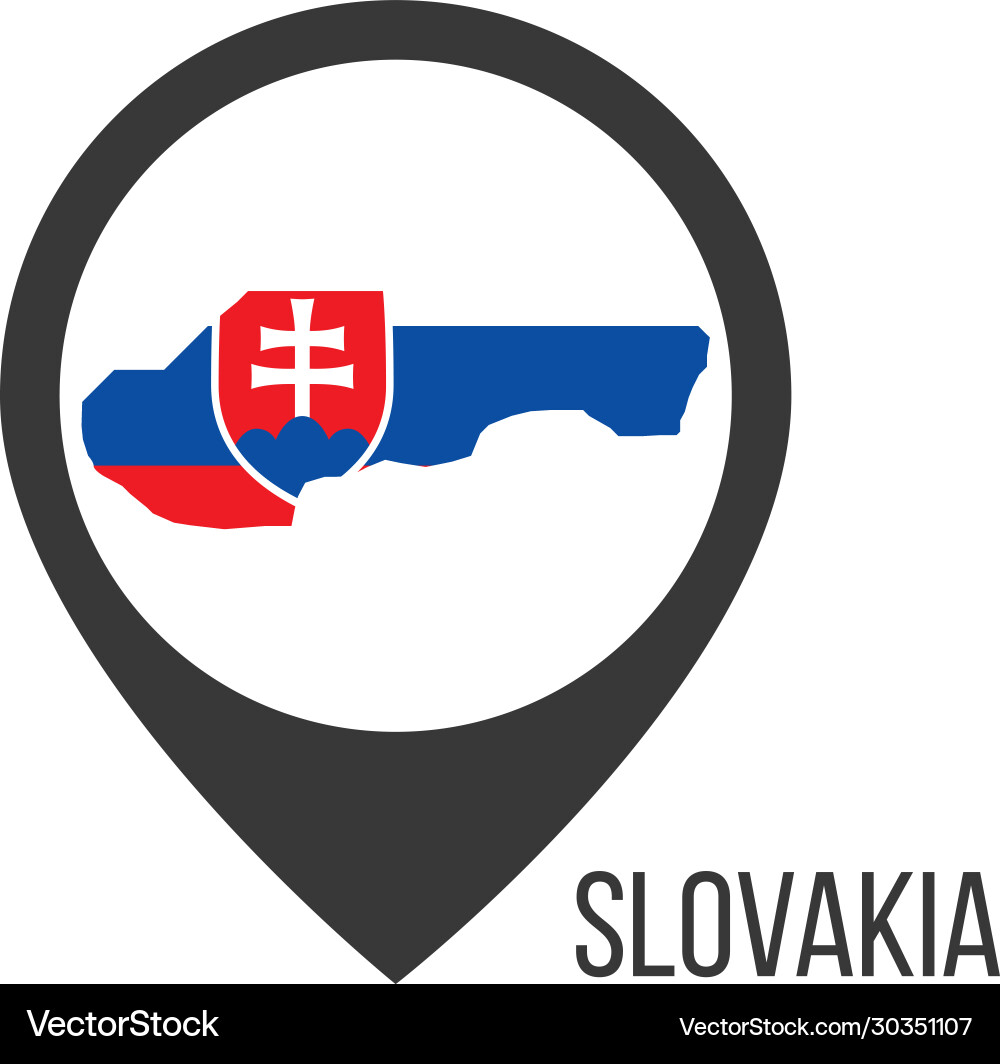 Map pointers with contry slovakia flag Vector Image