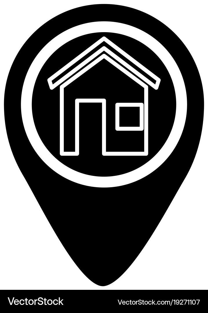 Pin pointer location with house Vector Image
