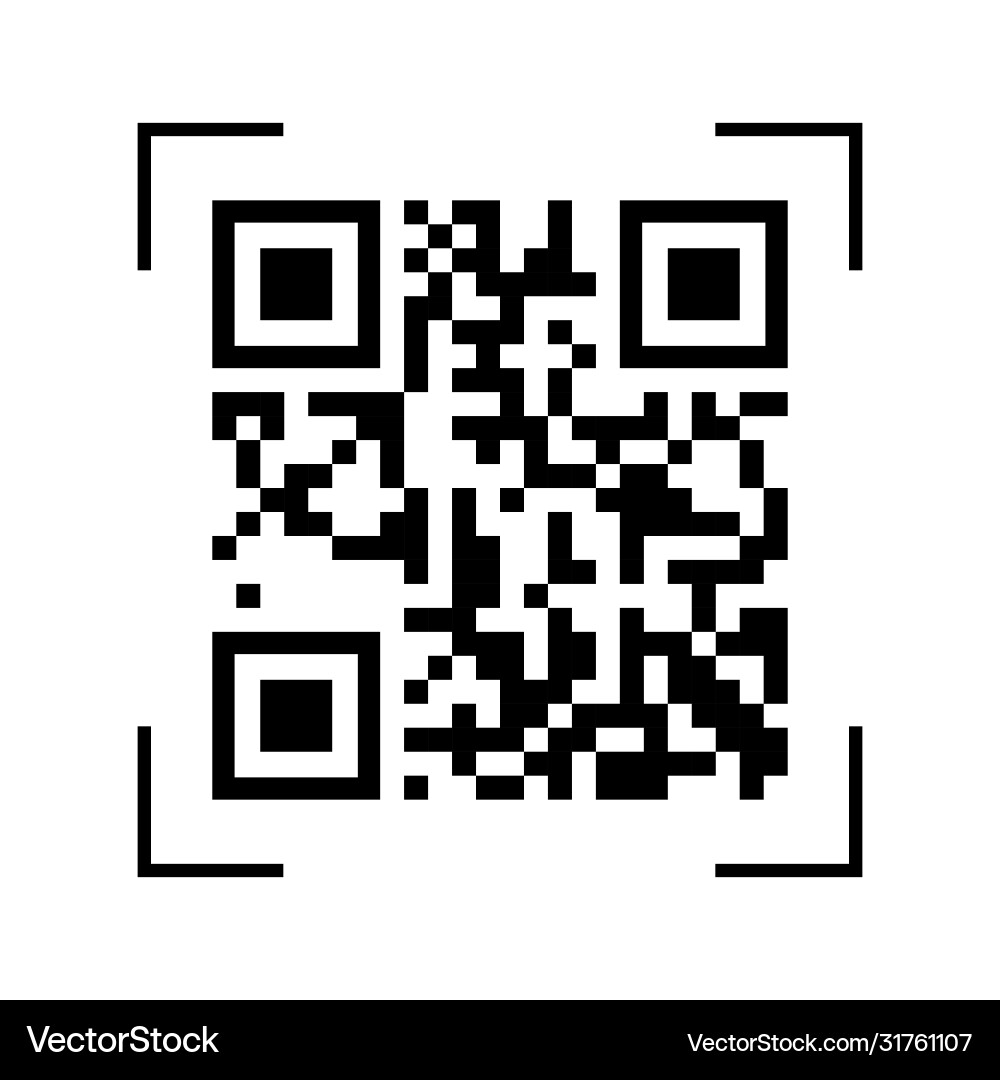 Qr code sample for smartphone scanning isolated Qr code sample for smartphone scanning isolated vector image
