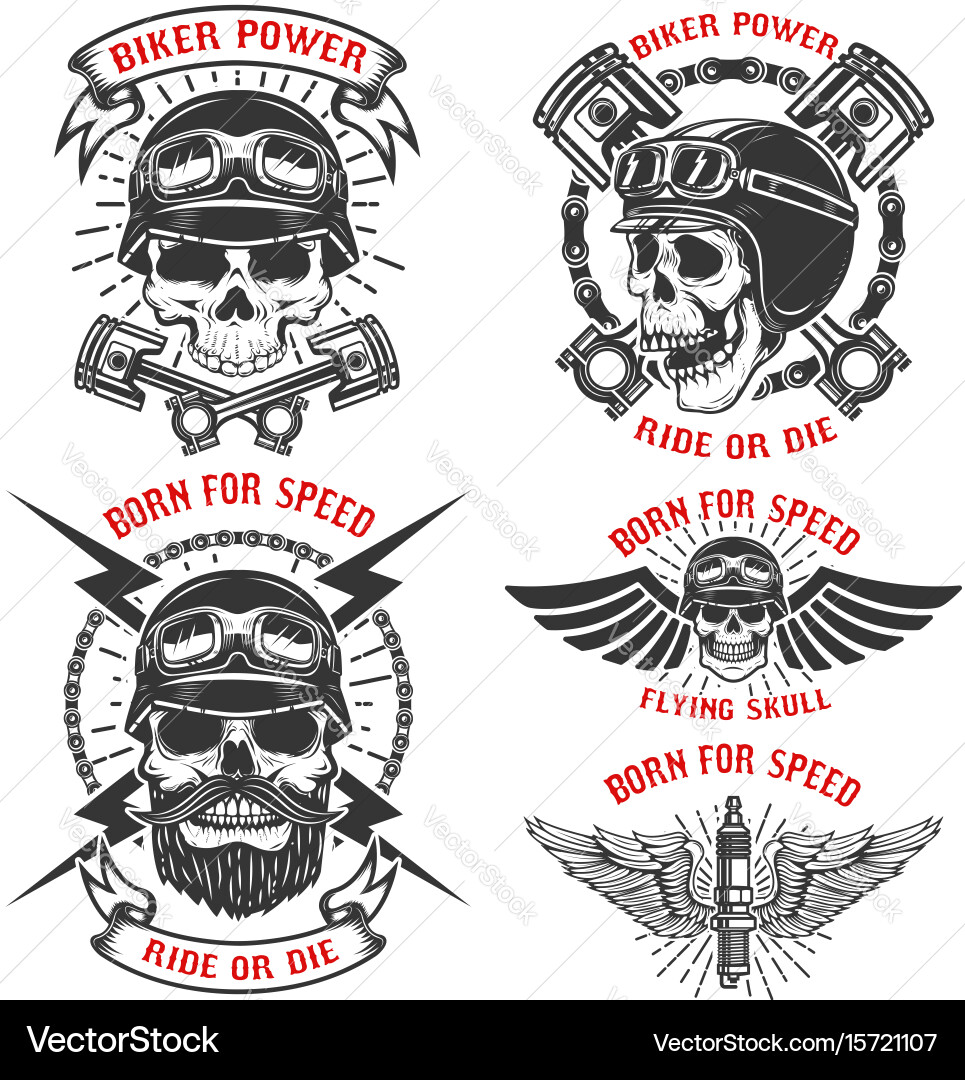 Racer Speed Emblems Set Vector Image