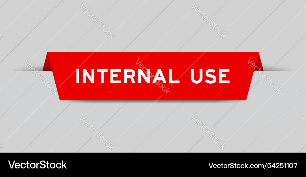 Red color inserted label with word internal use Vector Image