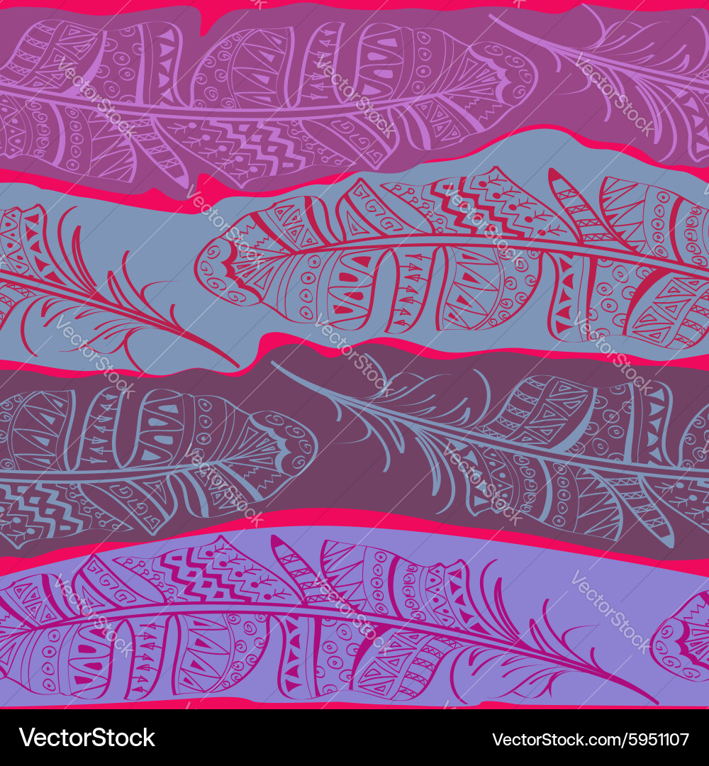 Seamless pattern of bird feathers vector image