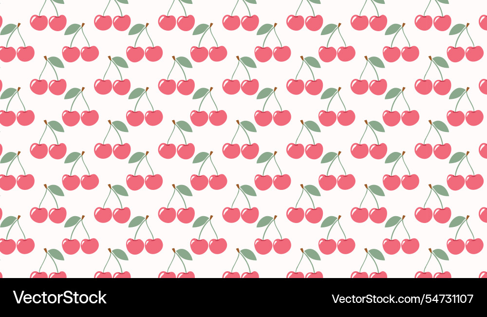 Seamless pattern with cherries in a flat style Seamless pattern with cherries in a flat style vector image