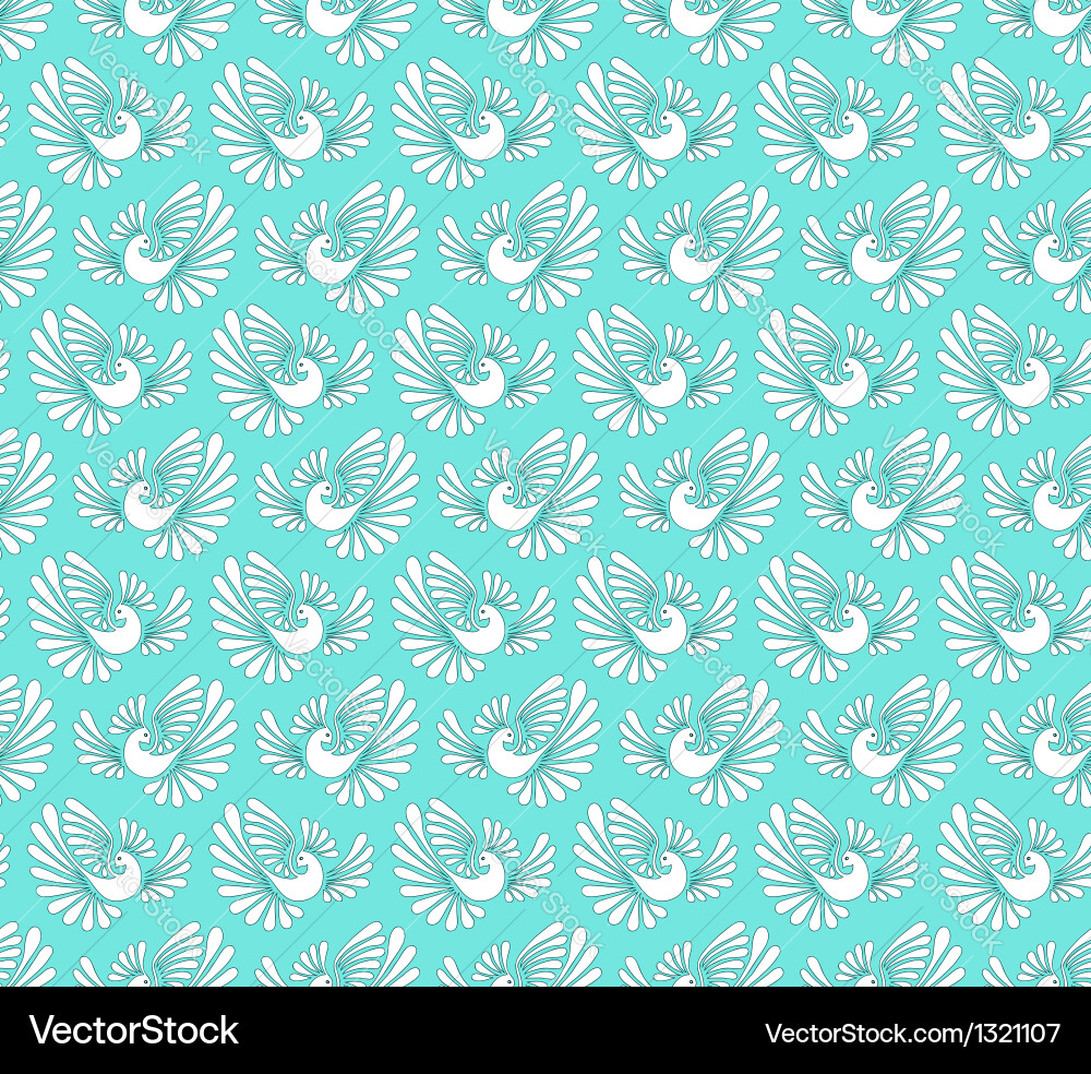 Seamless pattern with doves Vector Image