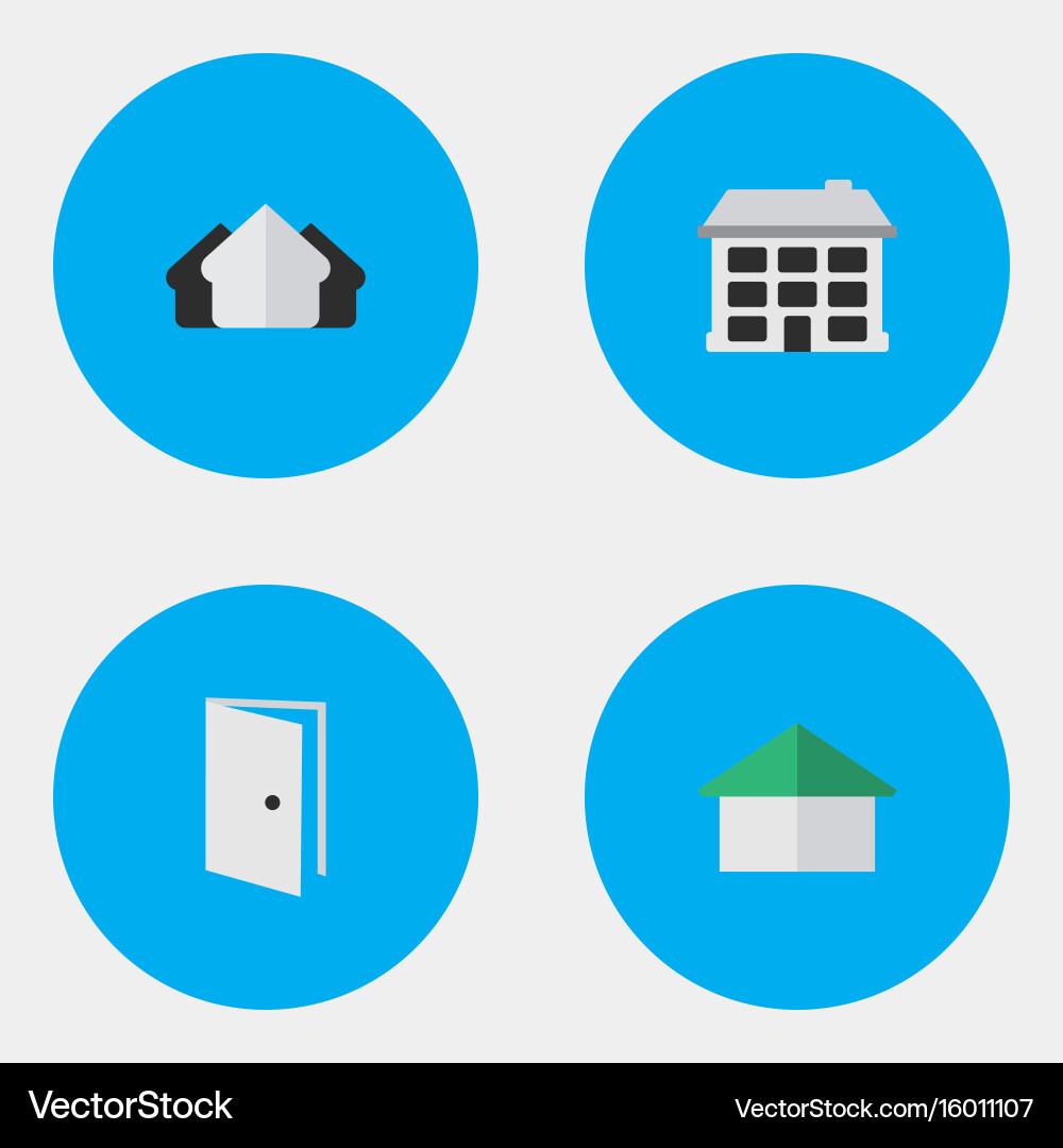 Set of simple property icons elements entry vector image