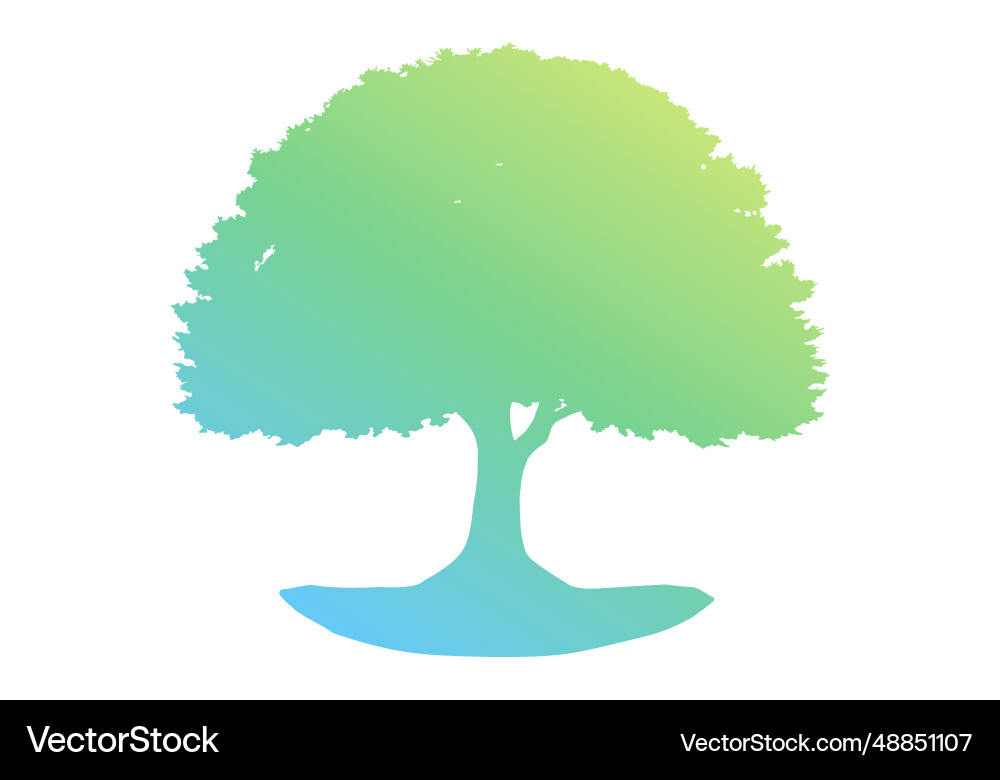 Silhouette of a deciduous tree with soft gradient Silhouette of a deciduous tree with soft gradient Vector Image
