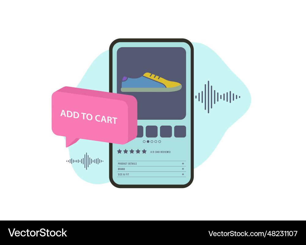 Social-Commerce- und Voice-Shopping-Konzept Social-Commerce- und Voice-Shopping-Konzept vektorbild