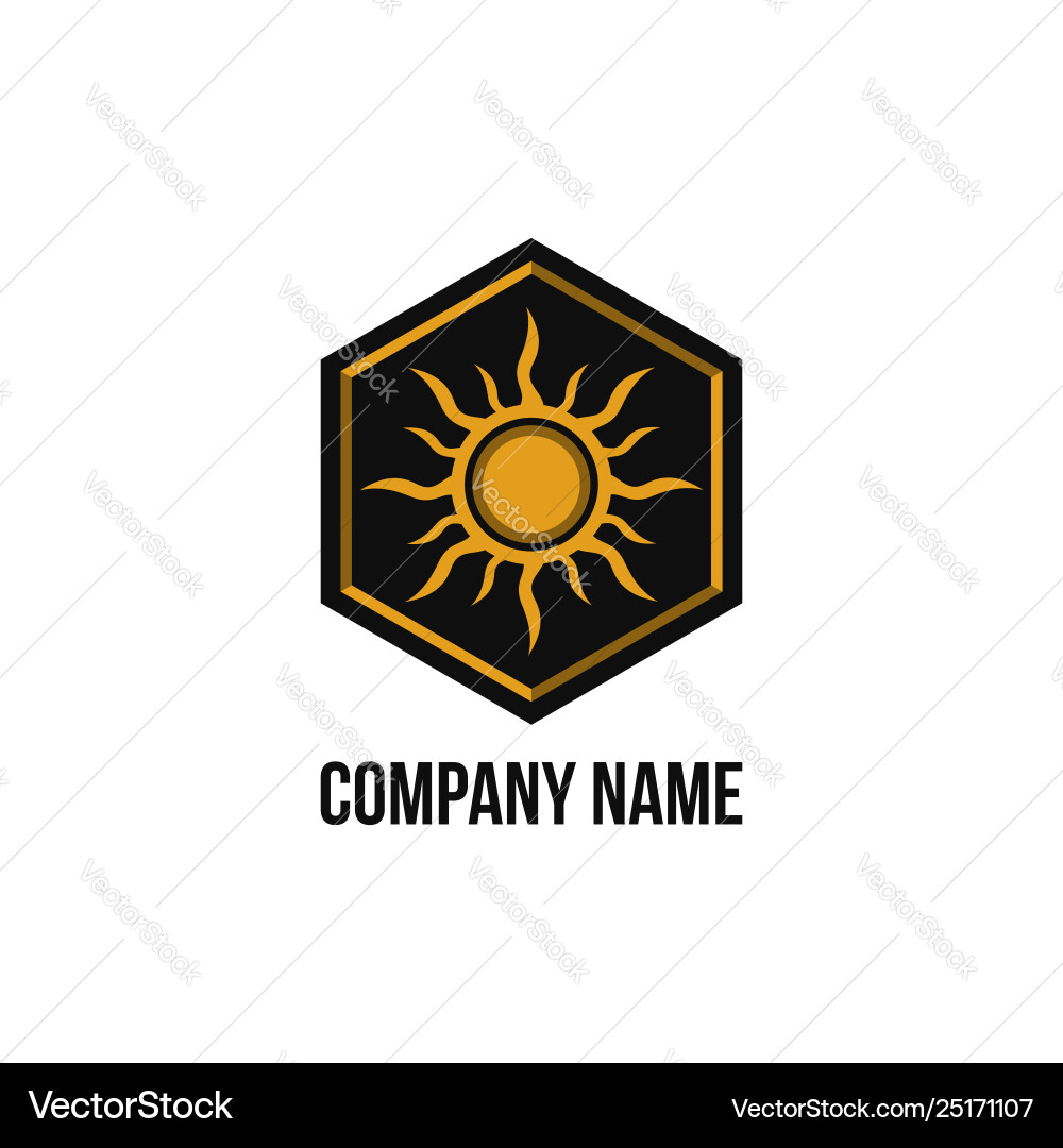 Sun abstract hexagonal Vector Image