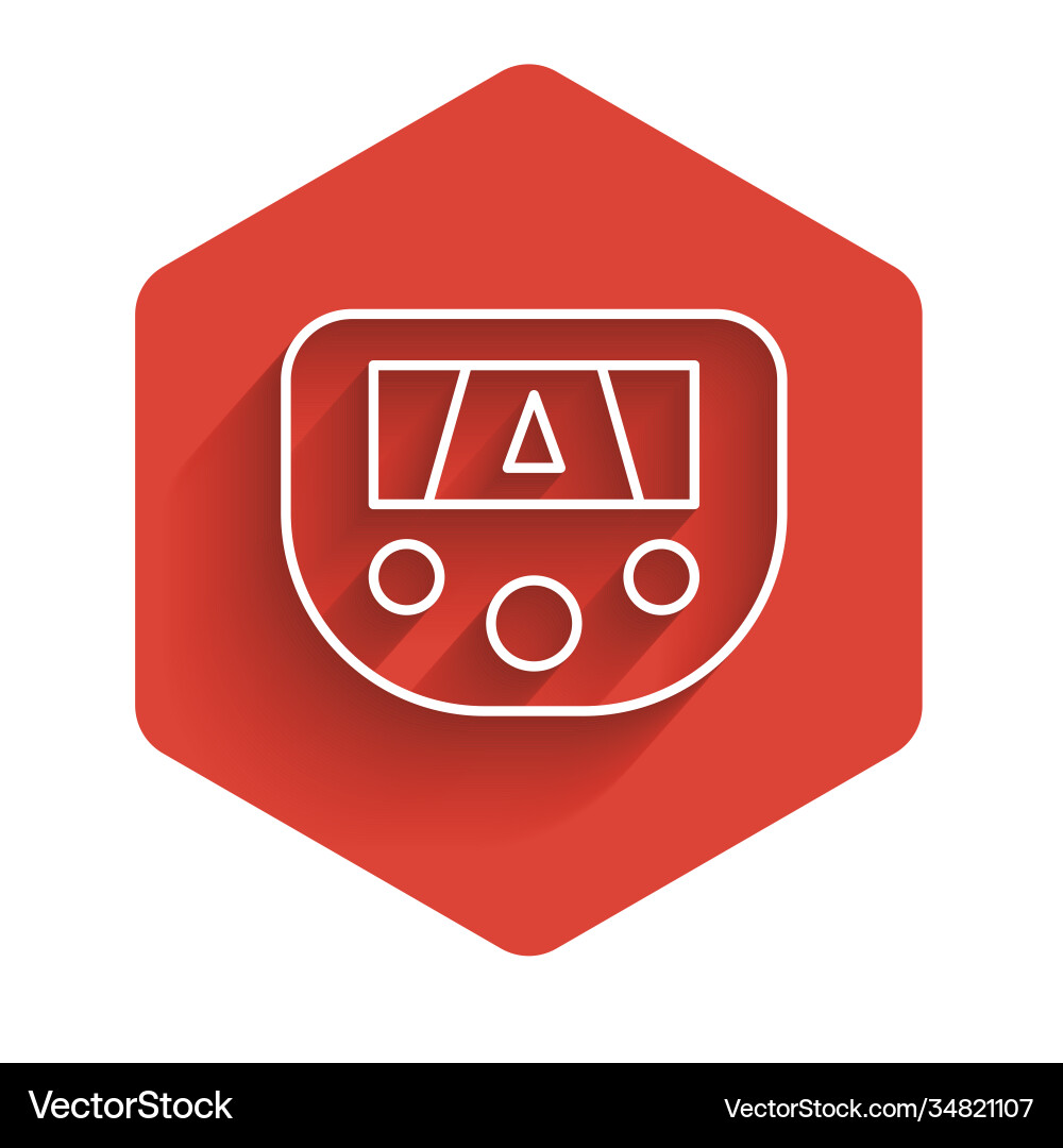 White line gps device with map icon isolated Vector Image