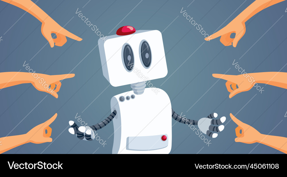 AI Blame: Job Loss & Automation vector image