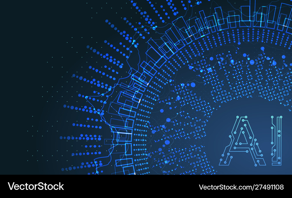 AI Neural Networks Data Flow vector image