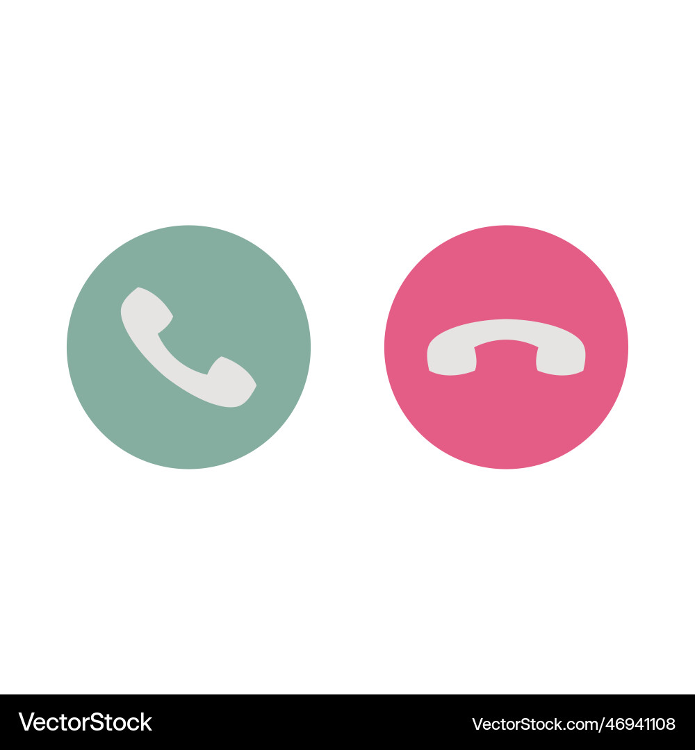 Answer and decline phone call buttons Answer and decline phone call buttons Vector Image