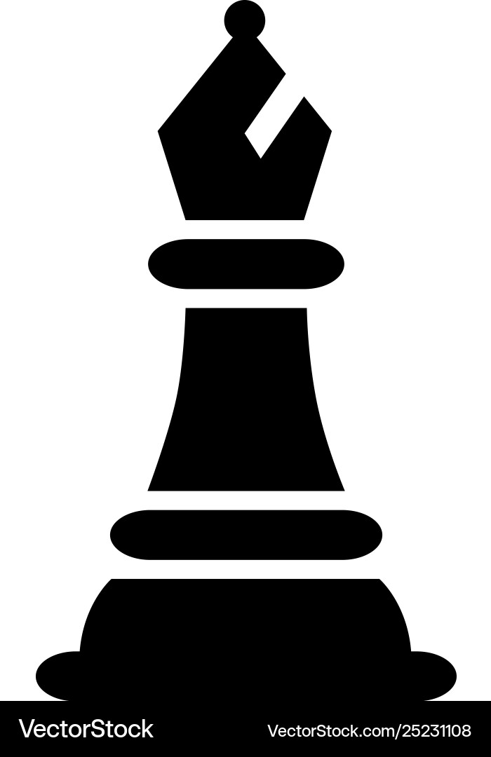 Chess bishop icon in flat style for apps ui Chess bishop icon in flat style for apps ui vector image