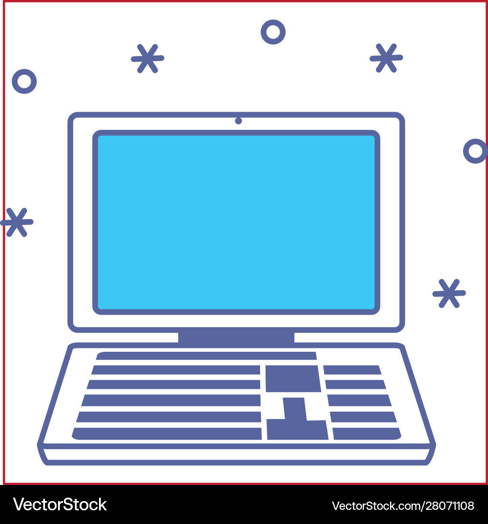 Computer device fill style icon vector image