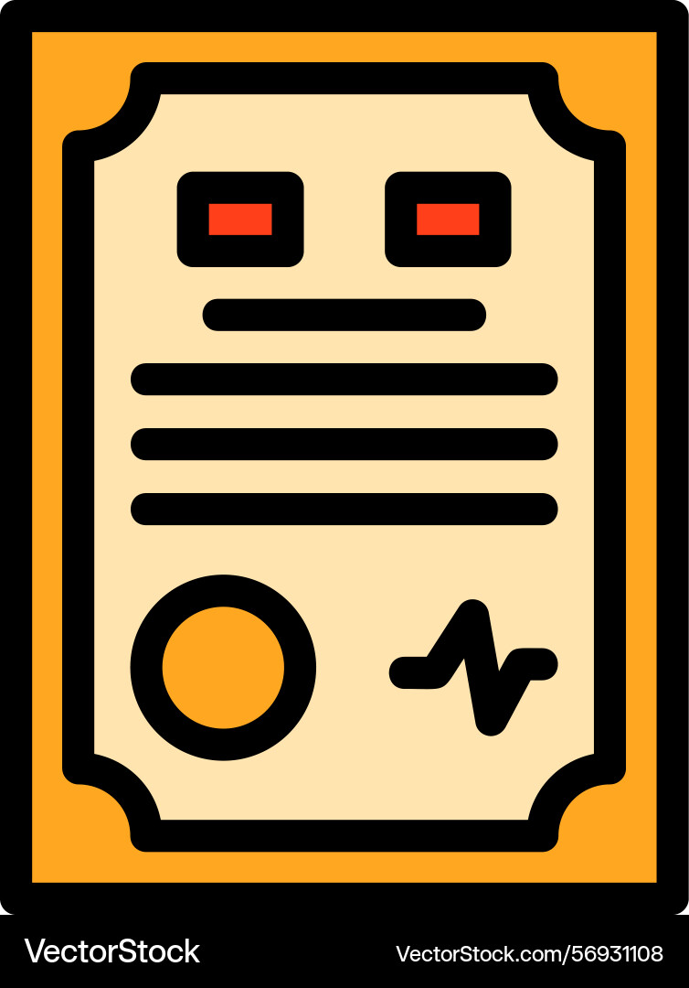 Contract line filled style icon design vector image