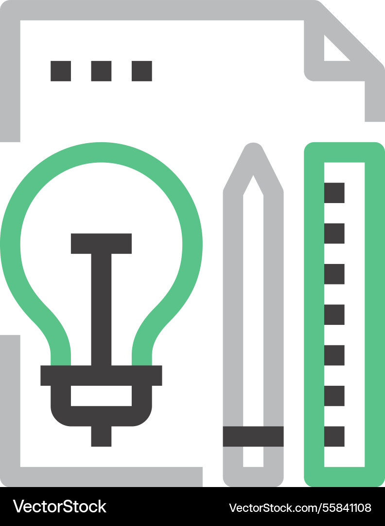 Creative process flat line web icon concept Creative process flat line web icon concept vector image