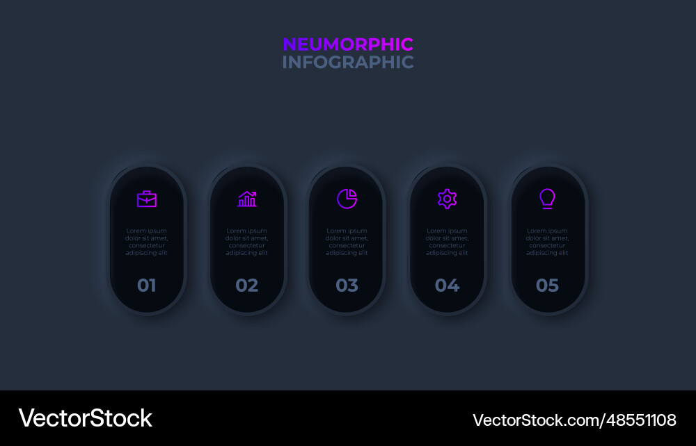 Dark neumorphic rounded elements placed Dark neumorphic rounded elements placed vector image