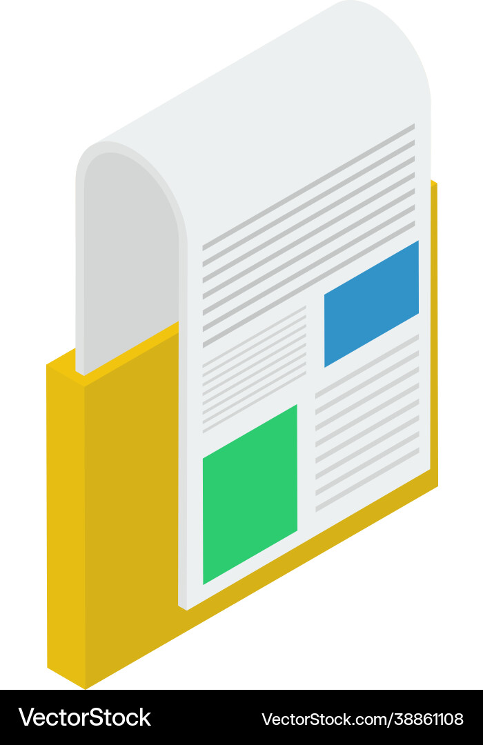 Document isometric Vector Image