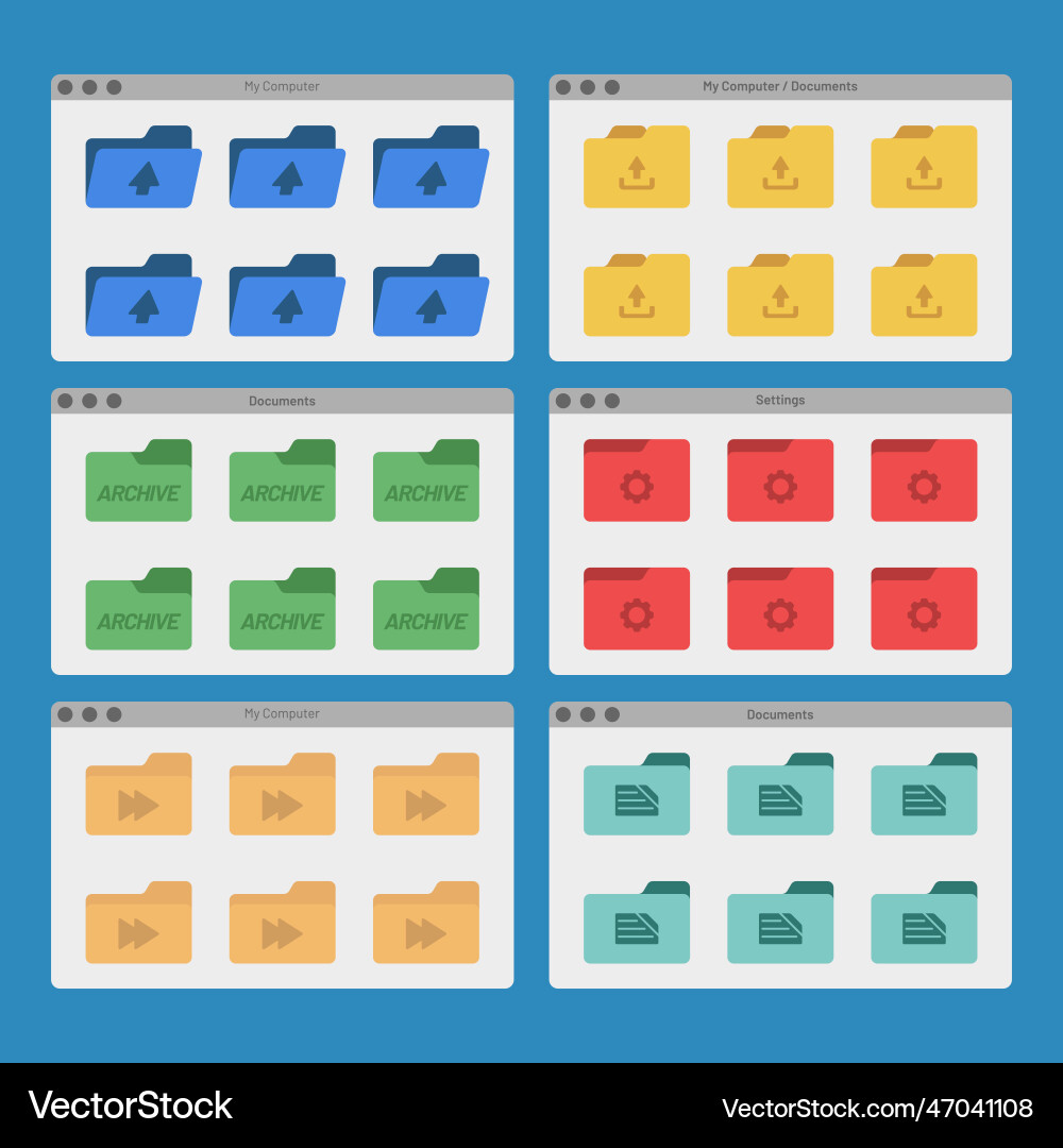Folder Window UI Icon vector image