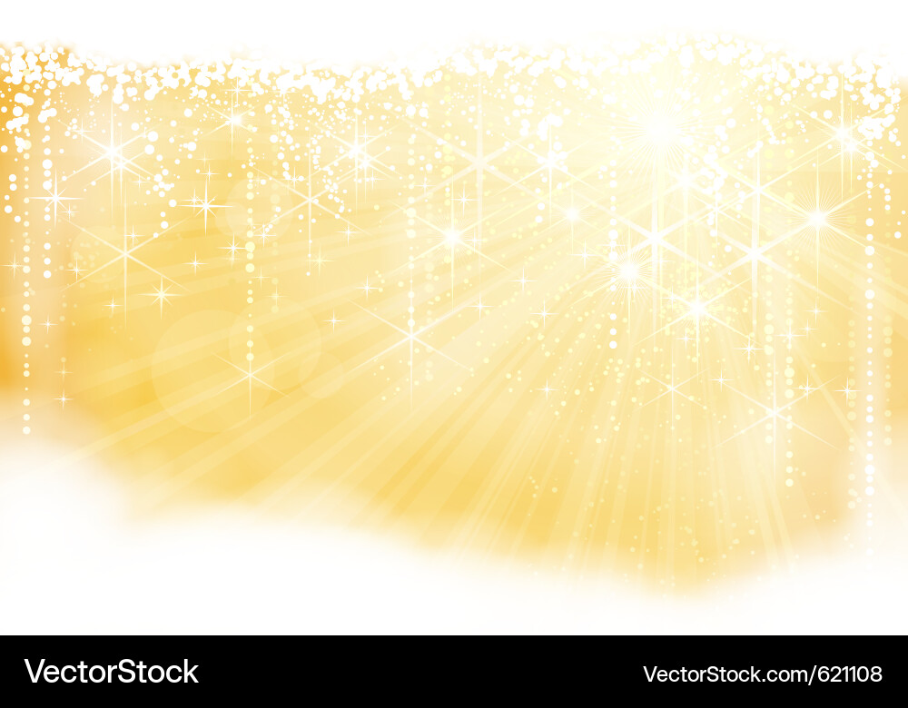 Golden Sparkle Christmas Lights Vector Image