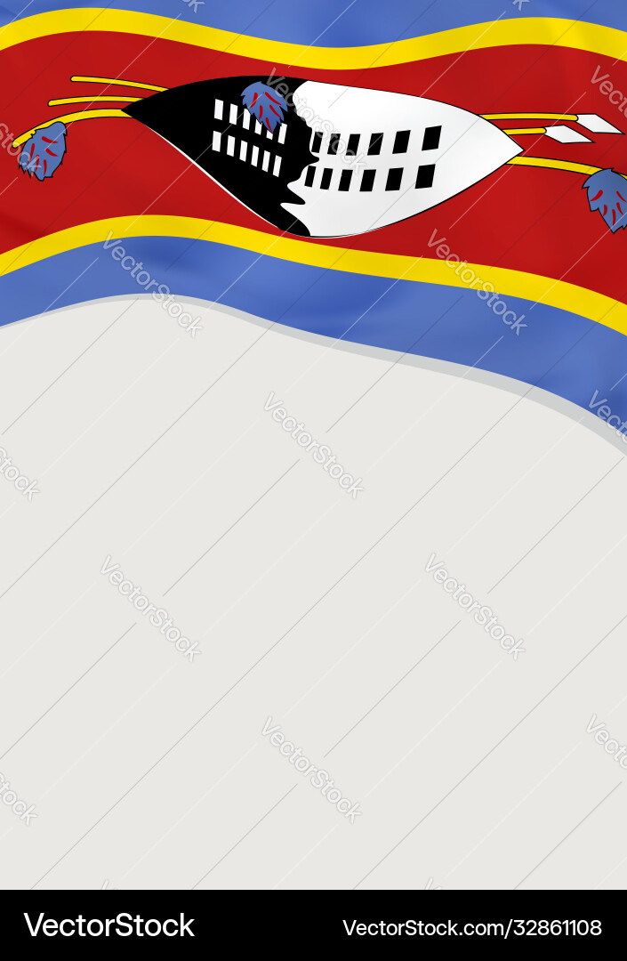 Leaflet design with flag swaziland template Vector Image