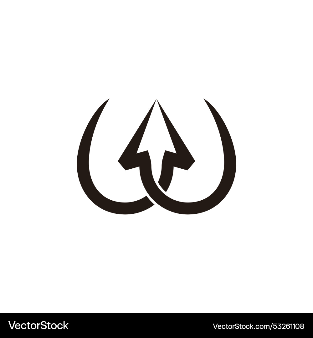 Letter w arrow up linked curves simple logo vector image