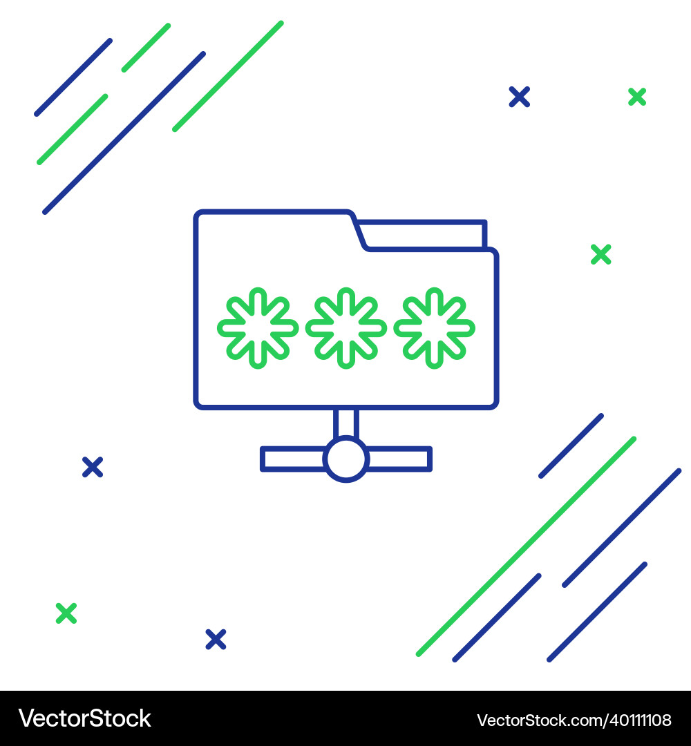 Line folder with password notification icon Line folder with password notification icon vector image