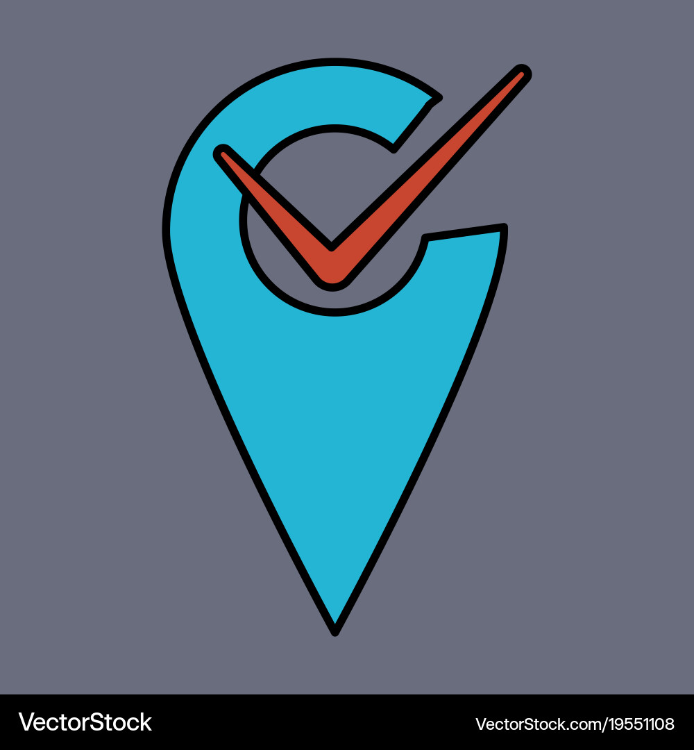 Navigation geolocation icon in flat design vector image