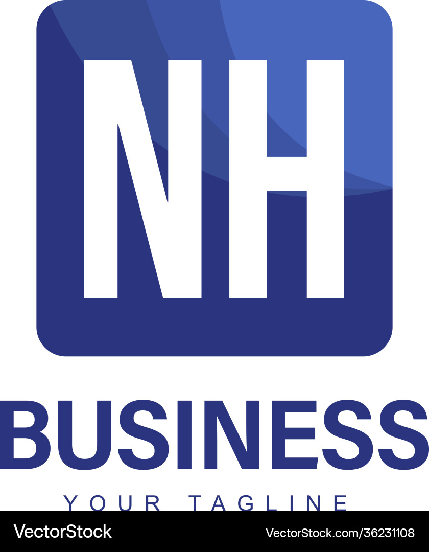 Nh initial a logo design with abstract style vector image